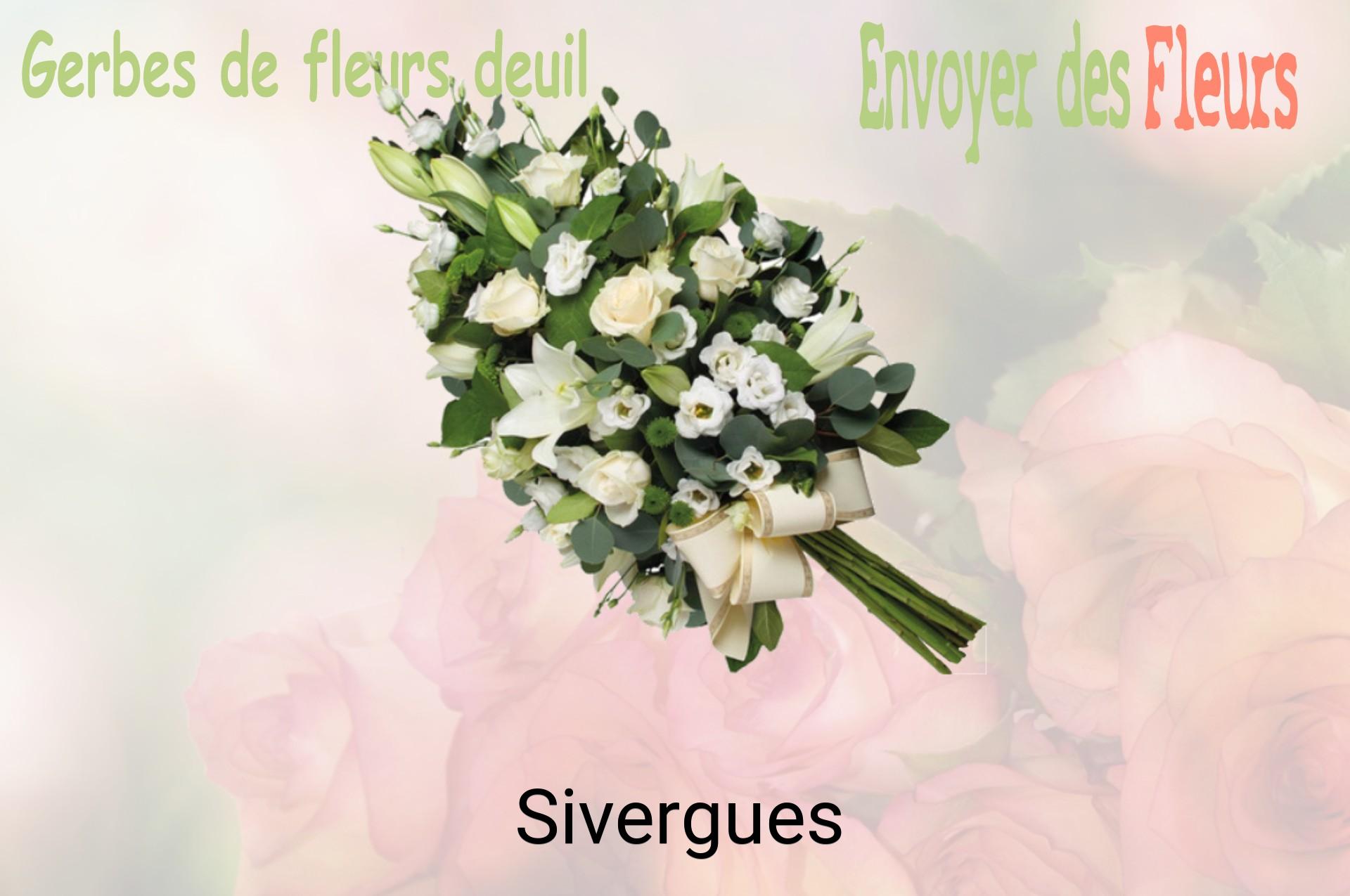 Gerbe de fleurs de deuil livrée à Sivergues